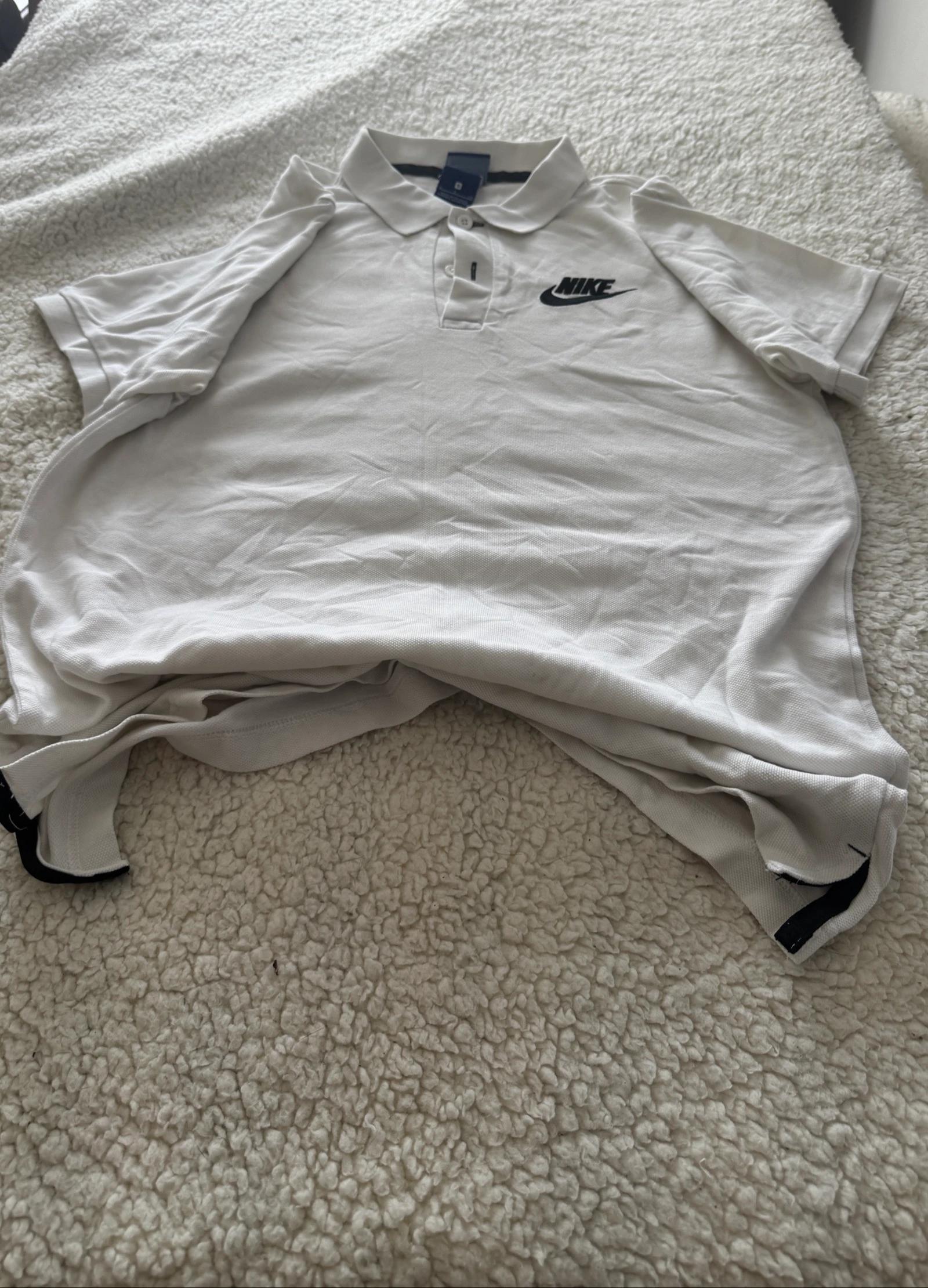 Camiseta Polo Nike com Logo Bordado Branco Tamanho S Vintage Casual Streetwear – photo 5